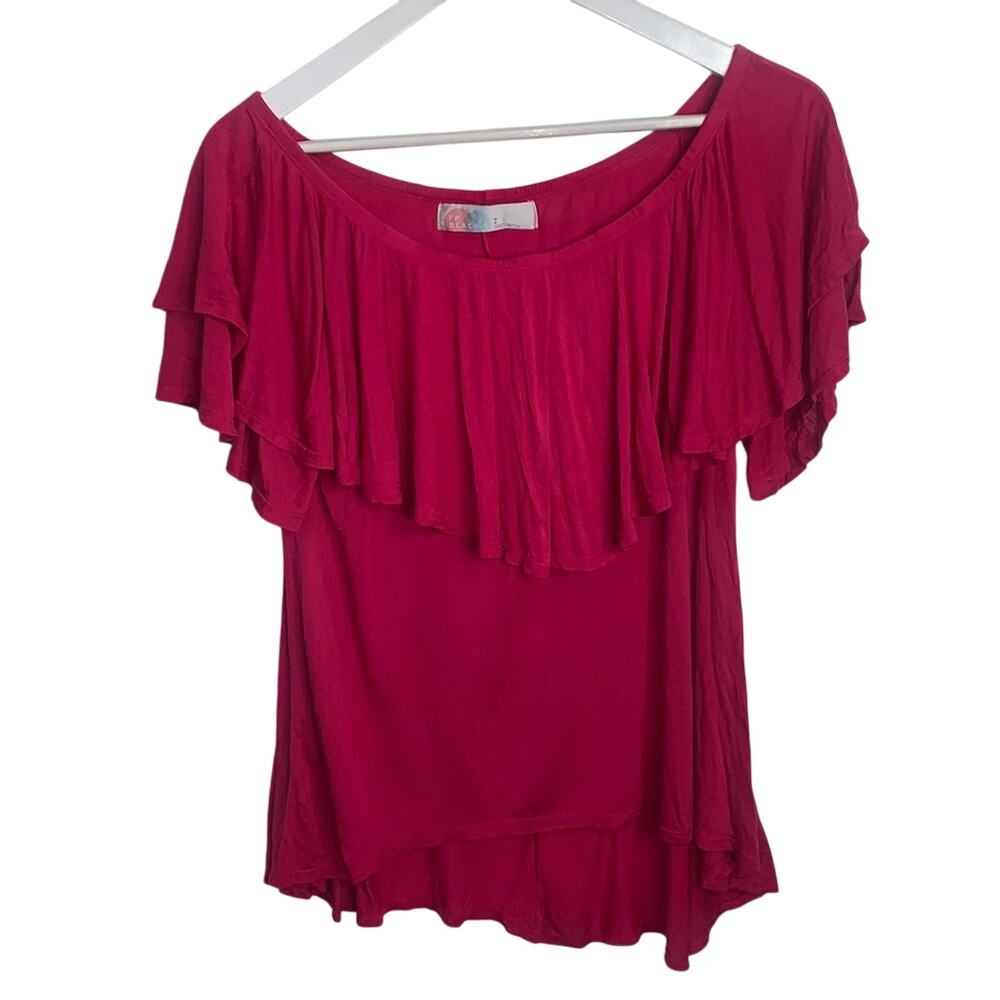 Free People Beach Pretty Lady Off the Shoulder Pink Magenta Top W-490 Sz S